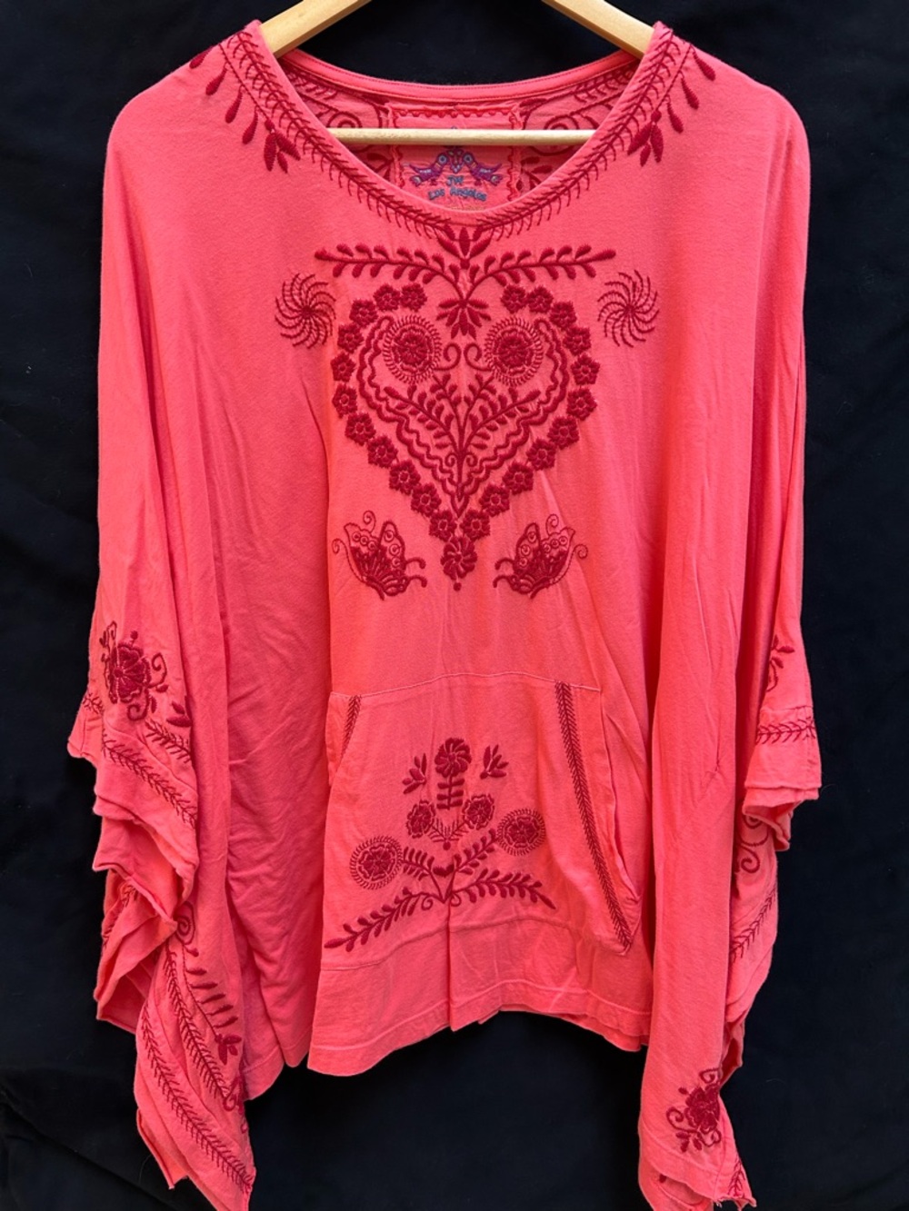 Embroidered Coral Women’s Tunic Top